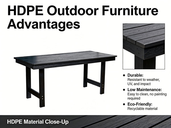 English Elm Hdpe Outdoor Dining Set Five Piece Weatherproof Recycled Poly Backyard Patio Table W3805S00002