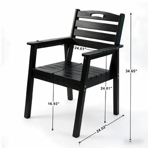 English Elm Hdpe Outdoor Dining Set Five Piece Weatherproof Recycled Poly Backyard Patio Table W3805S00002