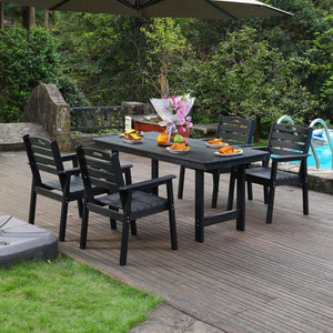English Elm Hdpe Outdoor Dining Set Five Piece Weatherproof Recycled Poly Backyard Patio Table W3805S00002