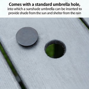English Elm Hdpe Recyclable Six Person Outdoor Dining Set with Umbrella Ready Weatherproof Table W3805S00003