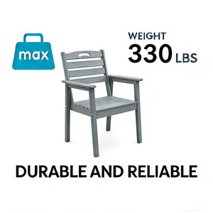 English Elm Hdpe Recyclable Six Person Outdoor Dining Set with Umbrella Ready Weatherproof Table W3805S00003