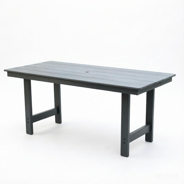 English Elm Hdpe Recyclable Six Person Outdoor Dining Set with Umbrella Ready Weatherproof Table W3805S00003