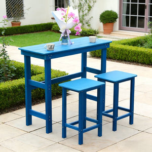 English Elm Hdpe Adirondack Outdoor Bar Set Recyclable Poly Counter Height Poolside Patio Furniture W3805S00007