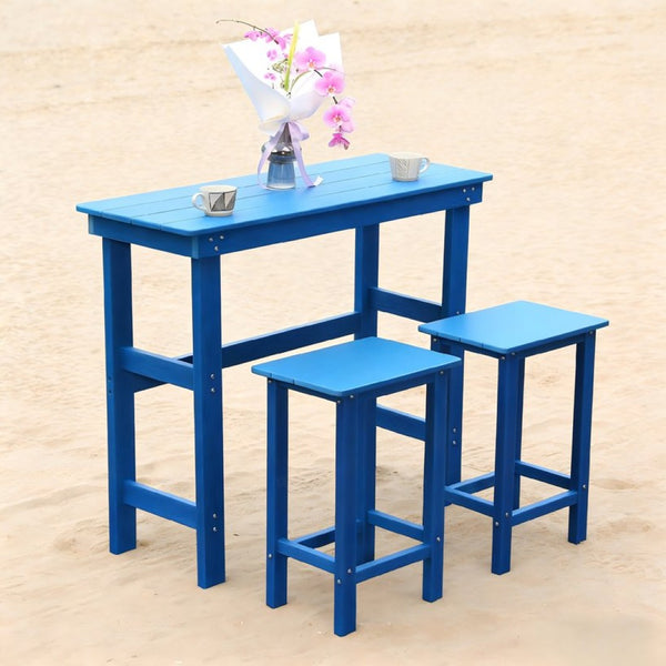 English Elm Hdpe Adirondack Outdoor Bar Set Recyclable Poly Counter Height Poolside Patio Furniture W3805S00007