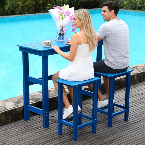 English Elm Hdpe Adirondack Outdoor Bar Set Recyclable Poly Counter Height Poolside Patio Furniture W3805S00007