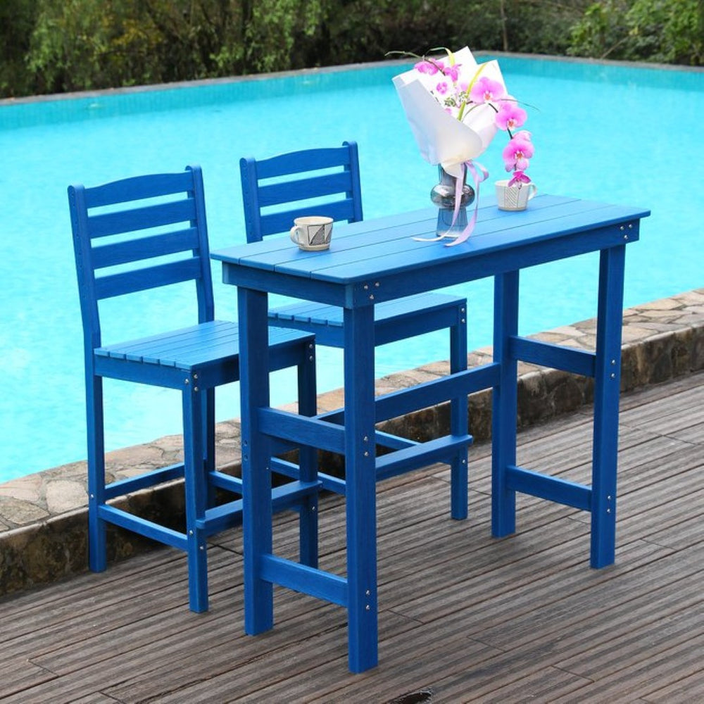 English Elm Hdpe Adirondack Outdoor Bar Set Recyclable Poly Construction All Weather Poolside W3805S00008