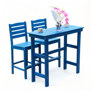 English Elm Hdpe Adirondack Outdoor Bar Set Recyclable Poly Construction All Weather Poolside W3805S00008