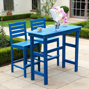 English Elm Hdpe Adirondack Outdoor Bar Set Recyclable Poly Construction All Weather Poolside W3805S00008