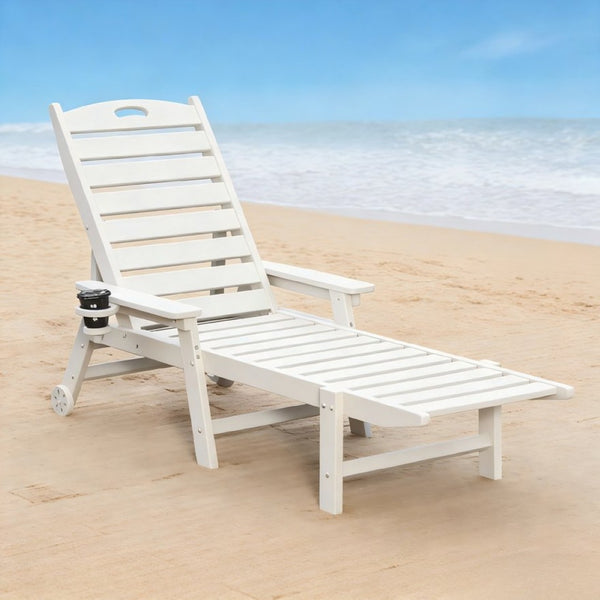 English Elm Hdpeoutdoor HDPE Reclining Lounge Chair Set Two Wood Grain Poolside Patio Outdoor W3805S00011