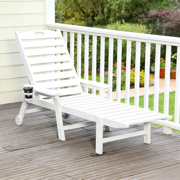 English Elm Hdpeoutdoor HDPE Reclining Lounge Chair Set Two Wood Grain Poolside Patio Outdoor W3805S00011