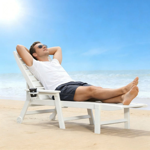 English Elm Hdpeoutdoor HDPE Reclining Lounge Chair Set Two Wood Grain Poolside Patio Outdoor W3805S00011