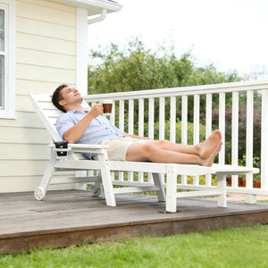 English Elm Hdpeoutdoor HDPE Reclining Lounge Chair Set Two Wood Grain Poolside Patio Outdoor W3805S00011