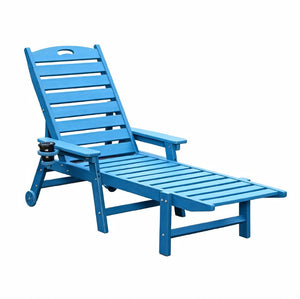 English Elm Hdpeoutdoor HDPE Wood-Grain Poolside Lounge Chair Set of Two with Adjustable Recline W3805S00012