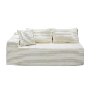 English Elm Co-009A-1L2r-White-1L Reversible Corduroy Modular Sectional Sofa for Modern Living Spaces W3819P380913