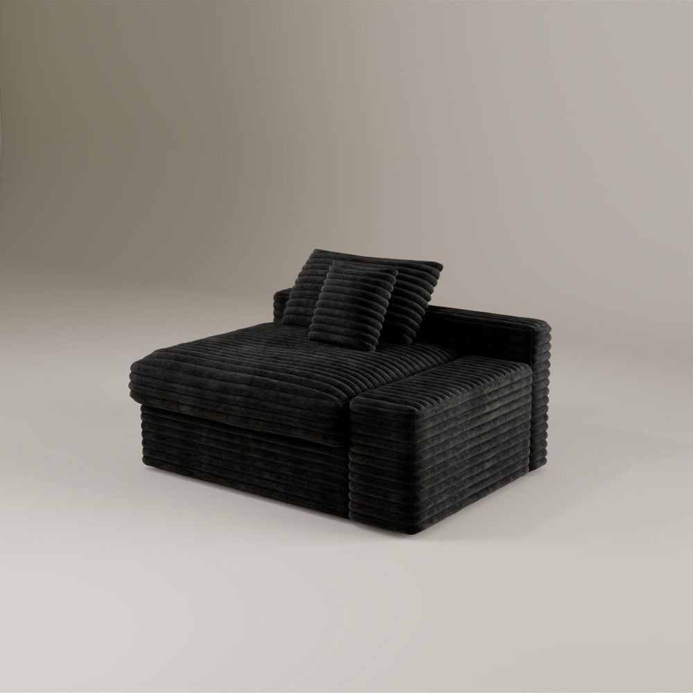 English Elm Wi-008b-black-2r Corduroy Modular Sectional with Reversible Chaise for Modern Living W3819P399339
