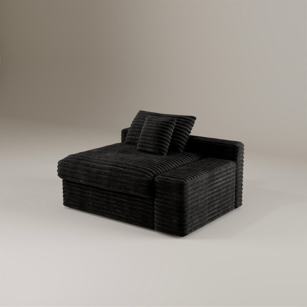 English Elm Wi-008b-black-2r Corduroy Modular Sectional with Reversible Chaise for Modern Living W3819P399339