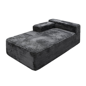 English Elm Wi-009A-Grey-Tl Corduroy Modular Sectional Reversible Chaise Plush Seating for Living Rooms W3819P436607