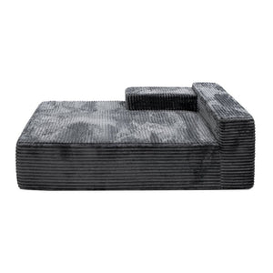 English Elm Wi-009A-Grey-Tl Corduroy Modular Sectional Reversible Chaise Plush Seating for Living Rooms W3819P436607