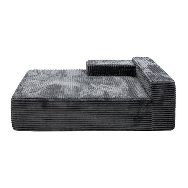 English Elm Wi-009A-Grey-Tl Corduroy Modular Sectional Reversible Chaise Plush Seating for Living Rooms W3819P436607