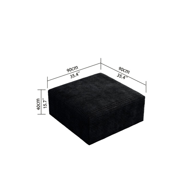 English Elm Sp-009m-black-1f Modular Corduroy Sectional Sofa Reversible Chaise Living Room Seating W3819P448407