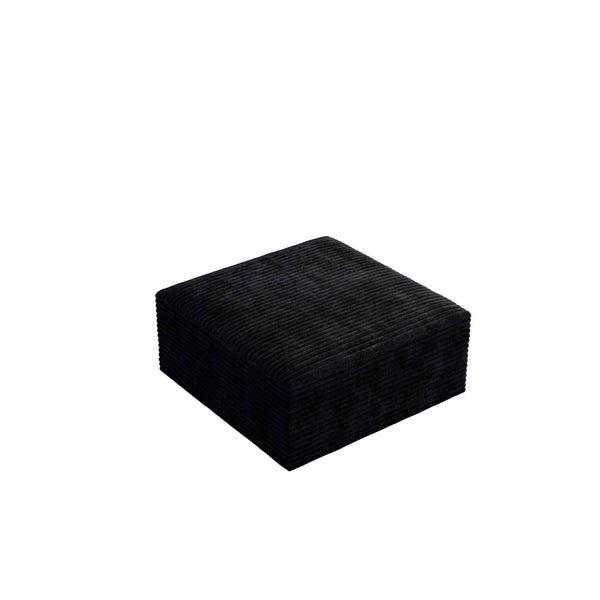 English Elm Sp-009m-black-1f Modular Corduroy Sectional Sofa Reversible Chaise Living Room Seating W3819P448407
