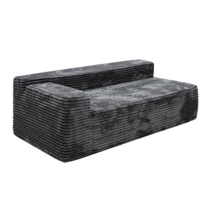 English Elm Sp-009a-black-tl Modular Corduroy Sectional with Reversible Chaise for Modern Living Rooms Grey 2L W3819P448423