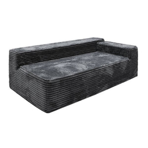 English Elm Sp-009A-Black-Tl Corduroy Modular Sectional with Reversible Chaise for Modern Living Grey 2R W3819P448424