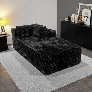 English Elm Su-009a-black-tr Corduroy Modular Sectional Reversible Chaise Low Profile Living Room Sofa W3819P492704