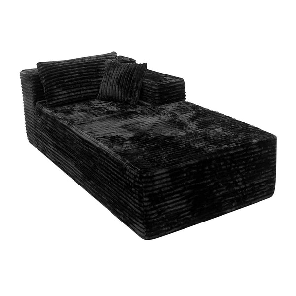 English Elm Su-009a-black-tr Corduroy Modular Sectional Reversible Chaise Low Profile Living Room Sofa W3819P492704