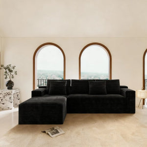 English Elm 104.3*68.9Modular Sectional Sofa Plush Corduroy Two Piece No Assembly Living Room W3819P492706