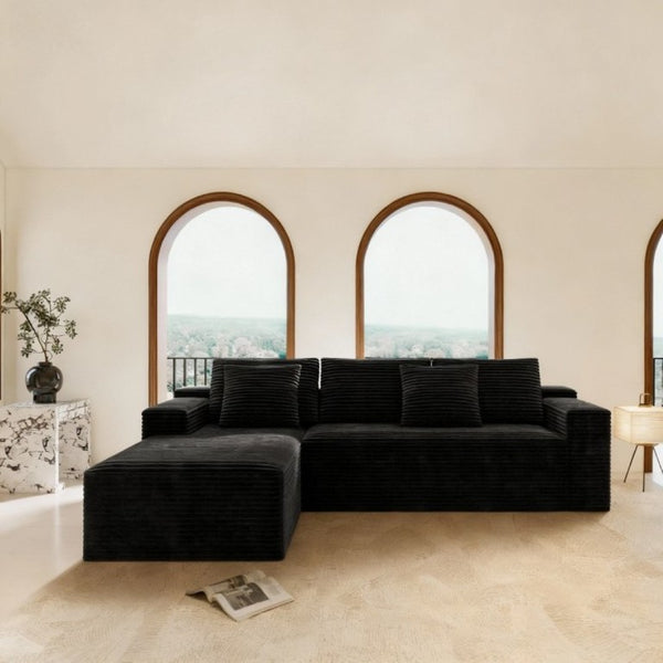 English Elm 104.3*68.9Modular Sectional Sofa Plush Corduroy Two Piece No Assembly Living Room W3819P492706