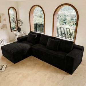 English Elm 104.3*68.9Modular Sectional Sofa Plush Corduroy Two Piece No Assembly Living Room W3819P492706