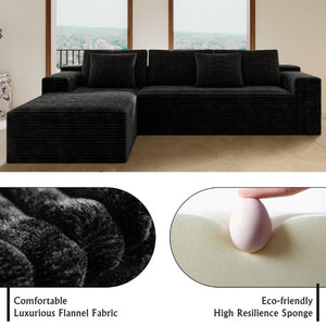 English Elm 104.3*68.9Modular Sectional Sofa Plush Corduroy Two Piece No Assembly Living Room W3819P492706
