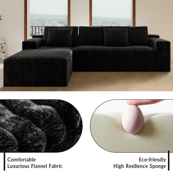 English Elm 104.3*68.9Modular Sectional Sofa Plush Corduroy Two Piece No Assembly Living Room W3819P492706