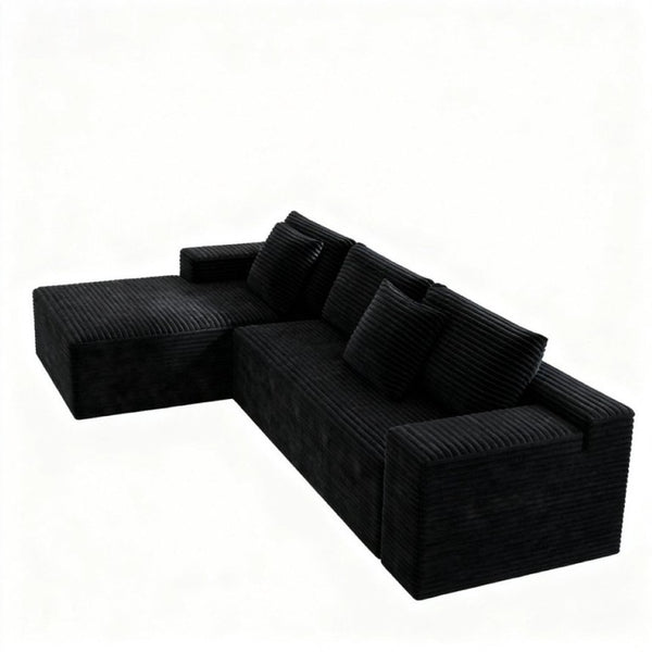 English Elm 104.3*68.9Modular Sectional Sofa Plush Corduroy Two Piece No Assembly Living Room W3819P492706