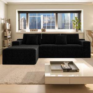 English Elm 104.3*68.9Modular Sectional Sofa Plush Corduroy Two Piece No Assembly Living Room W3819P492706