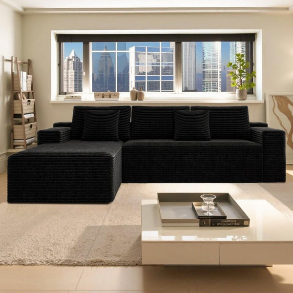 English Elm 104.3*68.9Modular Sectional Sofa Plush Corduroy Two Piece No Assembly Living Room W3819P492706