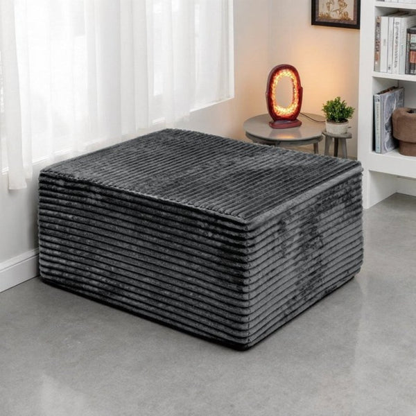 English Elm Su-009a-black-1f Corduroy Modular Sectional Sofa Reversible Chaise Low Profile Lounge Grey W3819P492708
