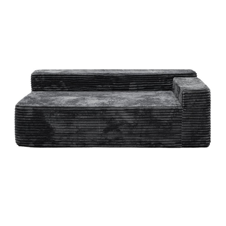 English Elm Su-009A-Grey-2R Corduroy Modular Sectional with Reversible Chaise for Living Rooms W3819P492711
