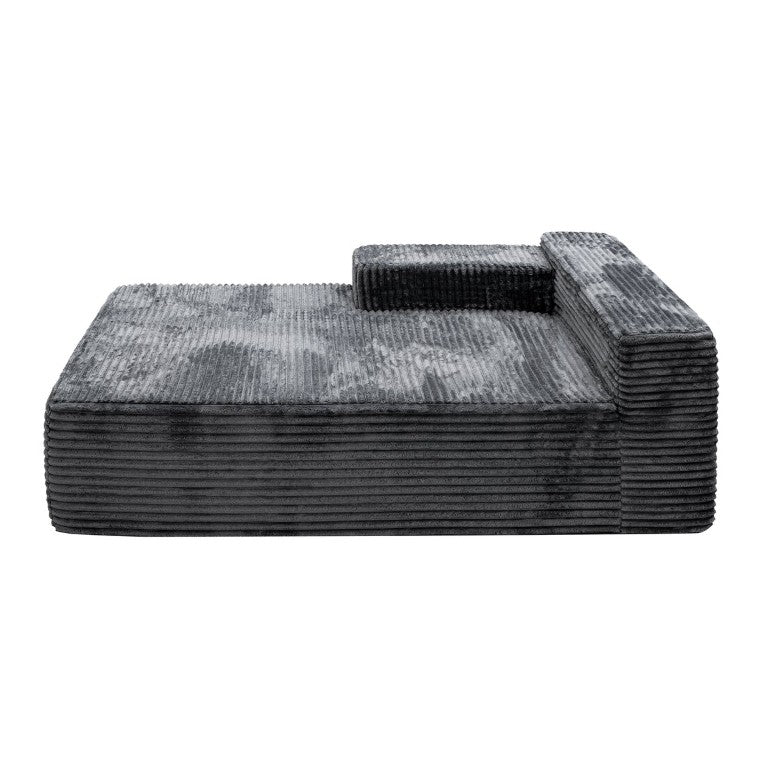 English Elm Su-009A-Grey-Tl Modular Corduroy Sectional with Reversible Chaise for Living Rooms W3819P492712