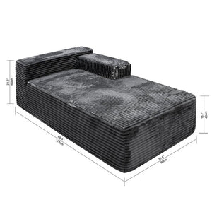 English Elm Su-009A-Grey-2L Corduroy Modular Sectional with Reversible Chaise for Modern Living Top Right W3819P492713