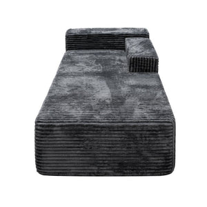 English Elm Su-009A-Grey-2L Corduroy Modular Sectional with Reversible Chaise for Modern Living Top Right W3819P492713