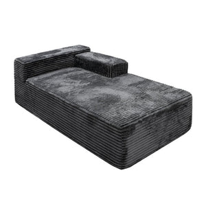 English Elm Su-009A-Grey-2L Corduroy Modular Sectional with Reversible Chaise for Modern Living Top Right W3819P492713