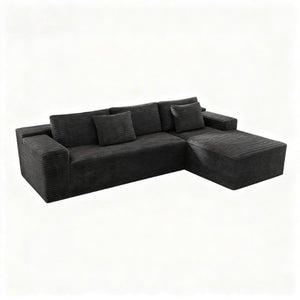 English Elm 98.4*66.9Modular Sectional Sofa Two Piece Corduroy Upholstered Couch for Any Living Space Grey W3819P588103
