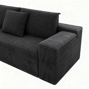 English Elm 98.4*66.9Modular Corduroy Sectional Sofa Two-Piece Reversible Chaise Living Room Couch W3819P588106