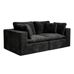 English Elm 78.8*39.4Modular Sectional Sofa Two Piece Corduroy Couch for Living Room Apartment Black W3819S00070