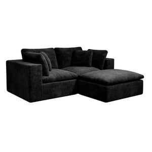 English Elm 78.8*68.9Modular Sectional Sofa Three Piece Corduroy Cloud Comfort Living Room Set Black W3819S00071