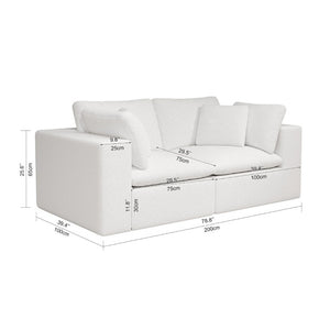 English Elm 78.8*39.4Modular Sectional Sofa Two Piece Corduroy Couch for Living Room Apartment White W3819S00082