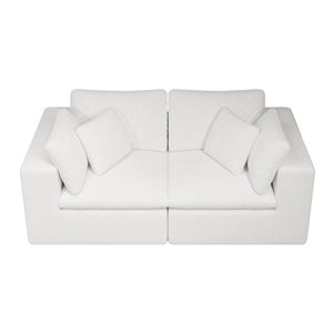 English Elm 78.8*39.4Modular Sectional Sofa Two Piece Corduroy Couch for Living Room Apartment White W3819S00082