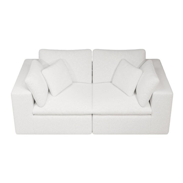 English Elm 78.8*39.4Modular Sectional Sofa Two Piece Corduroy Couch for Living Room Apartment White W3819S00082